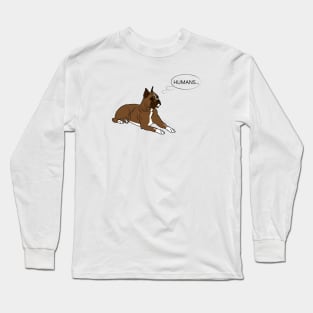 Boxer thinker laying down Long Sleeve T-Shirt